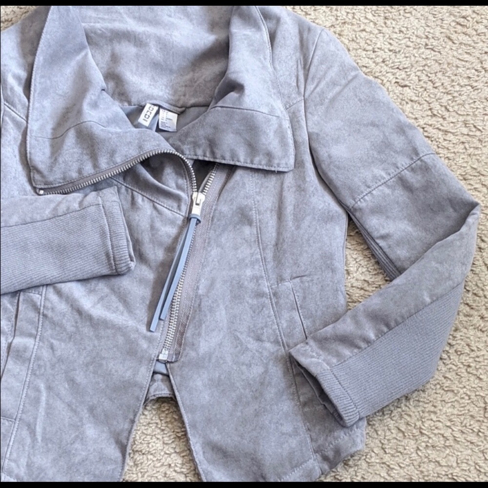 H&M Divided Faux Suede Moto Biker Jacket